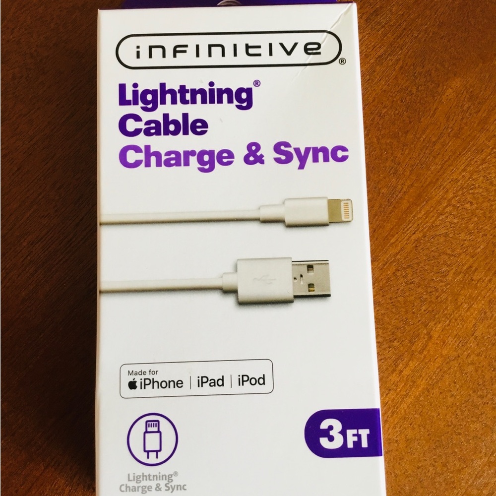 White Lightning Cable 3ft Charge Sync